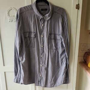 100 Silk Equipment Men's Button-Down Shirt in Washed Gray